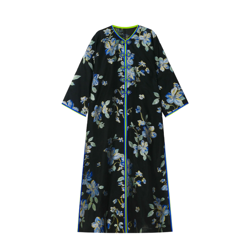 Blue Shimmer Abaya Coat
