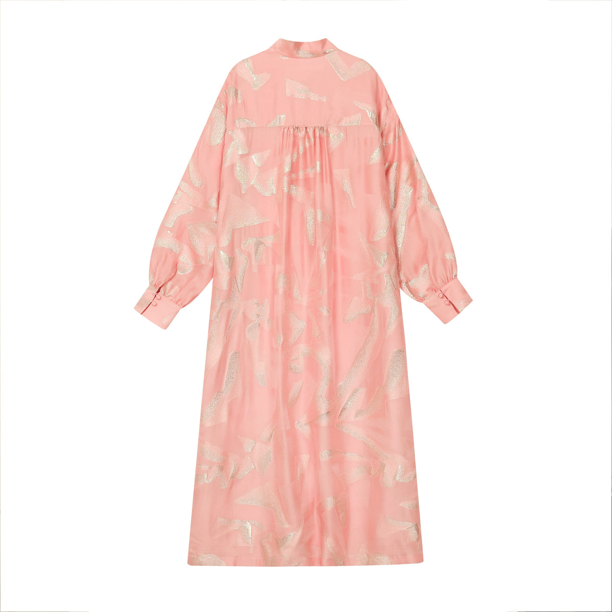 Gilded Pink Long Shirt — back view showing the gathered yoke and long silhouette