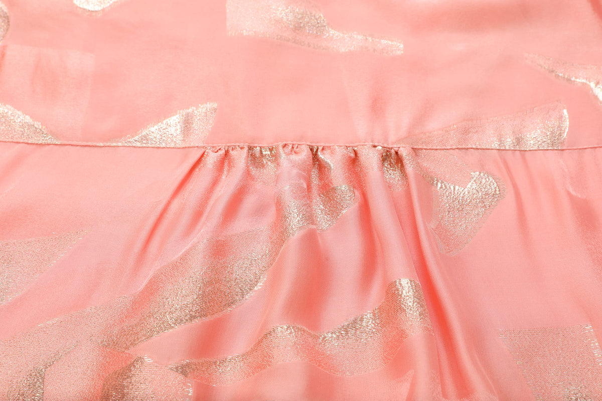 Gilded Pink Long Shirt — gathered back-yoke detail