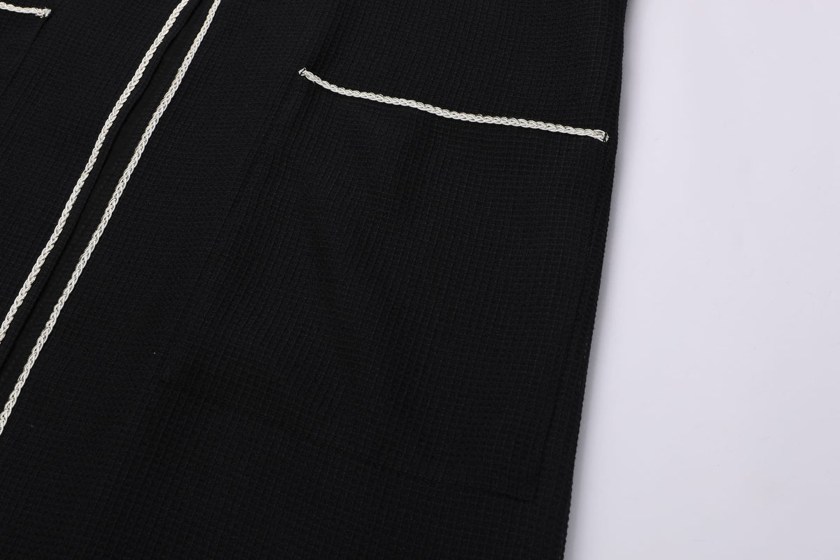 Waffle-Weave Duster Abaya Black - image 6
