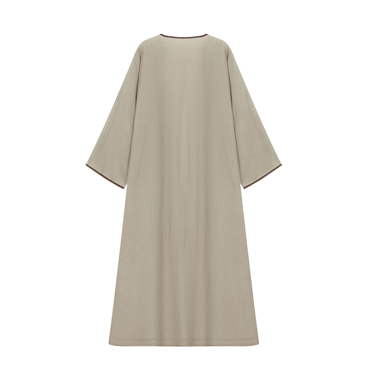 Waffle-Weave Duster Abaya Light Mocha - image 3
