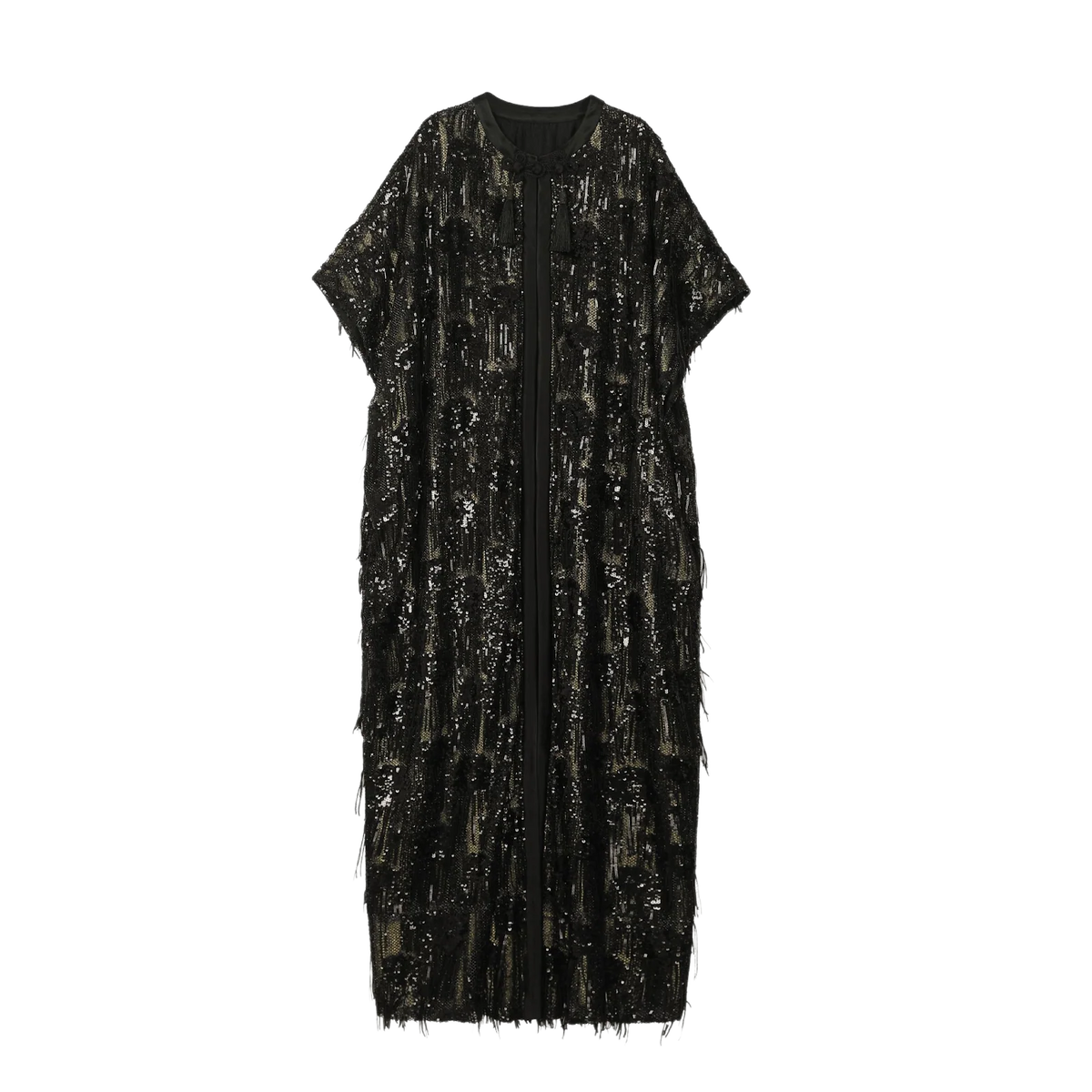 Sequin Fringe Cape Abaya - image 1
