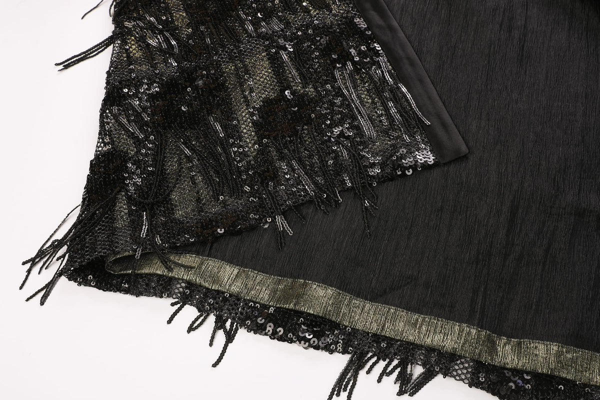Sequin Fringe Cape Abaya - image 6