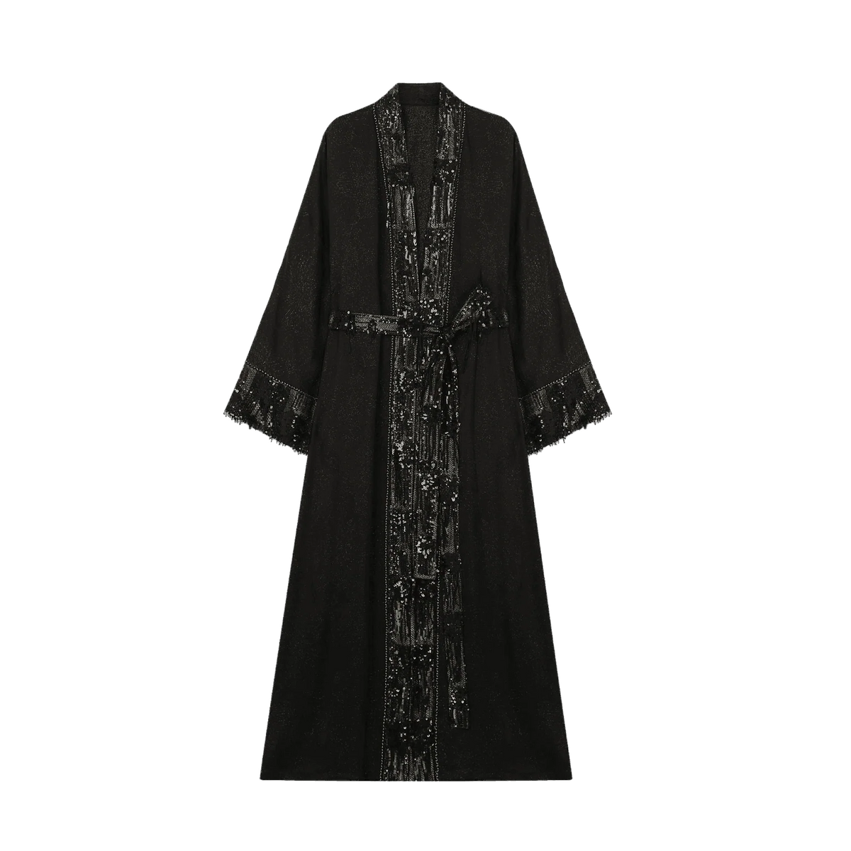 Metallic Knit Fringe Abaya - image 1