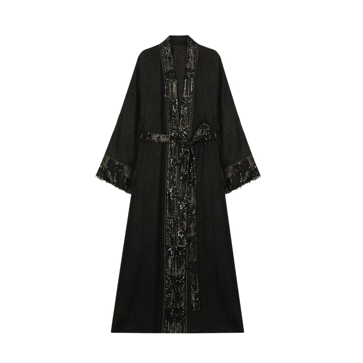Metallic Knit Fringe Abaya - image 2